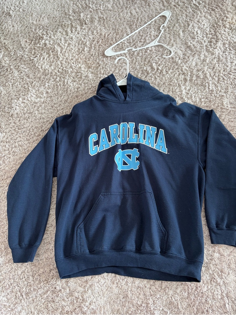 Tory Burch Navy Hoodie with Light Blue Carolina Logo